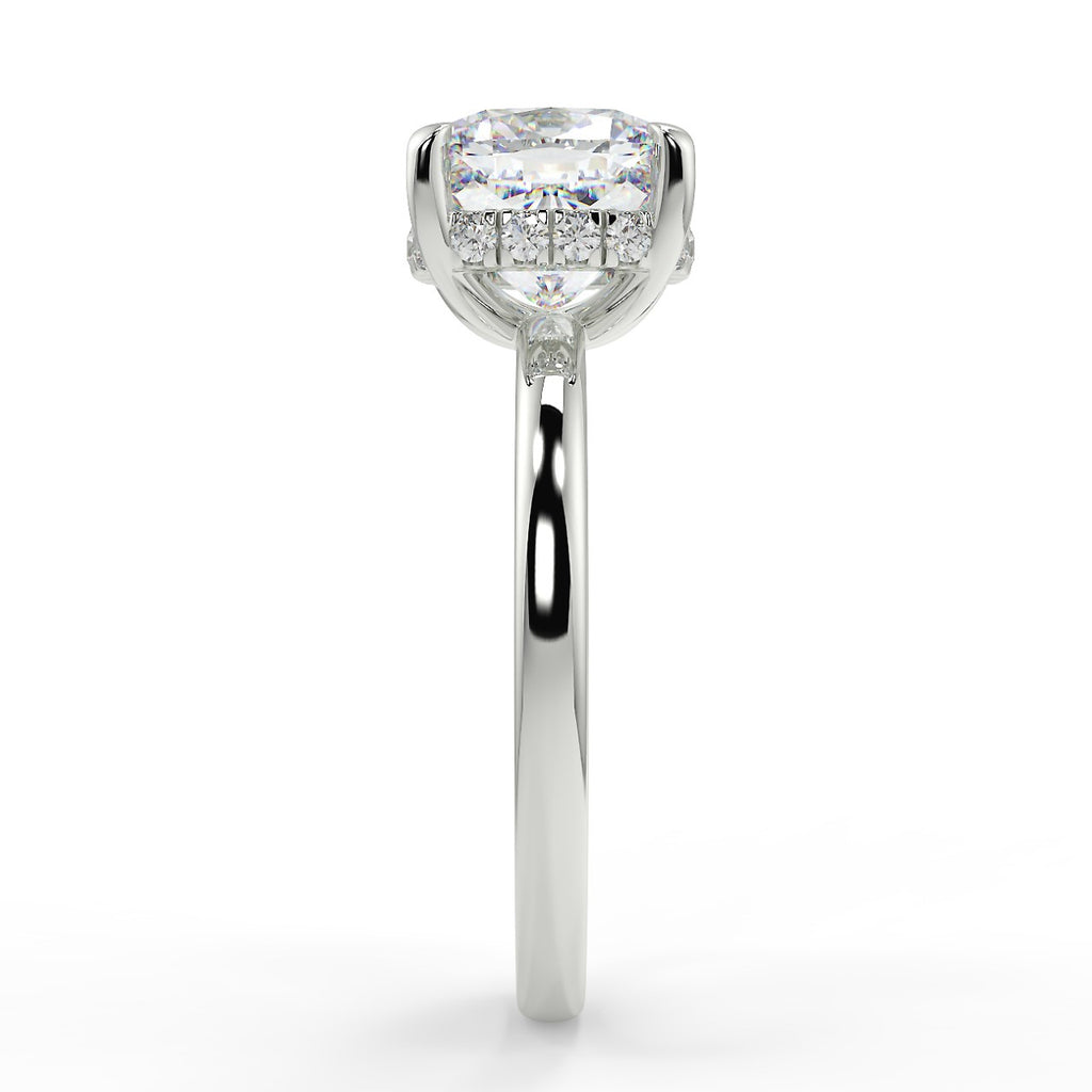 Stunning 2.40 CT Cushion Moissanite Engagement Ring with Hidden Halo Design 6