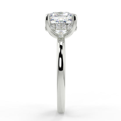 Stunning 2.40 CT Cushion Moissanite Engagement Ring with Hidden Halo Design 6