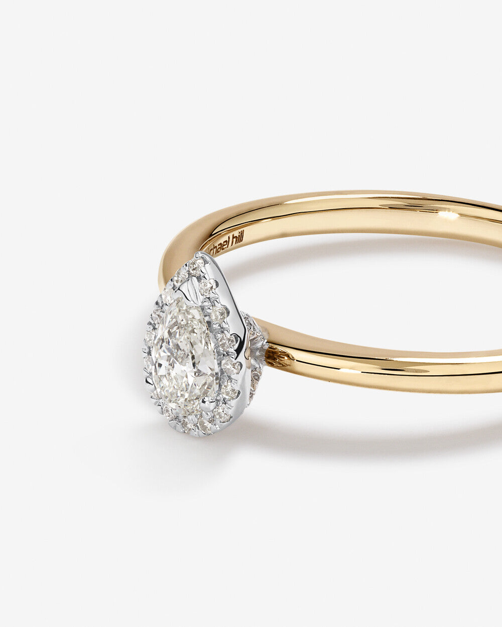 Stunning 0.3 CT Pear Moissanite Engagement Ring In Halo Design 5