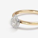 Stunning 0.3 CT Pear Moissanite Engagement Ring In Halo Design 5