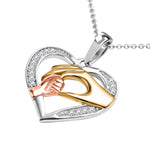 Round Cut Cubic Zirconia in 925 Sterling Silver Necklace 4