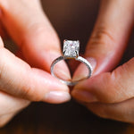 Stunning 1.0 - 2.0 CT Emerald Moissanite Engagement Ring with Hidden Halo Design 3