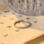 0.3 TCW Round Moissanite Bridal Wedding Band With Half Eternity Stacking 2