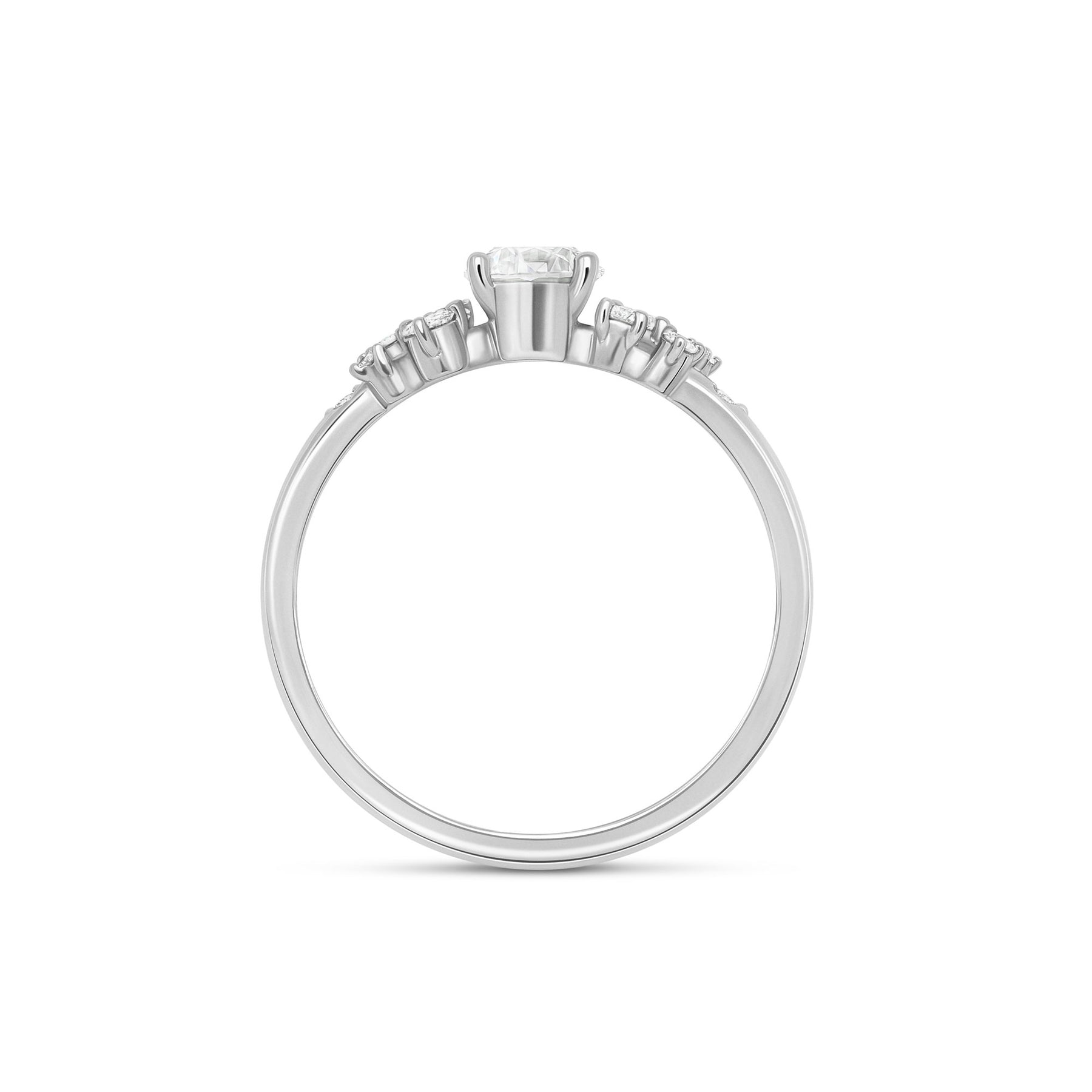 Stunning 0.3 CT Round Moissanite Stones Cluster Wedding Band 3