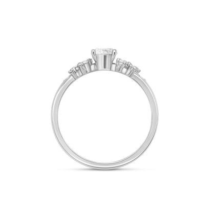 Stunning 0.3 CT Round Moissanite Stones Cluster Wedding Band 3