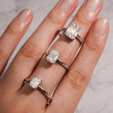Stunning 1.0 - 2.0 CT Emerald Moissanite Engagement Ring with Solitaire Design 9