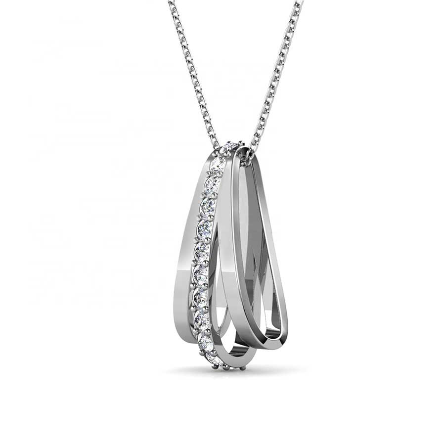 Round Cut Cubic Zirconia in 925 Sterling Silver Necklace 2