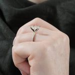 Stunning 1.0- 2.0 CT Round Moissanite Engagement Ring with Two Tone & Pave Design 7