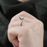 Stunning 1.0- 2.0 CT Round Moissanite Engagement Ring with Two Tone & Pave Design 7