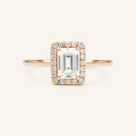 Stunning 1 CT Emerald Moissanite Engagement Ring with Halo Design 6