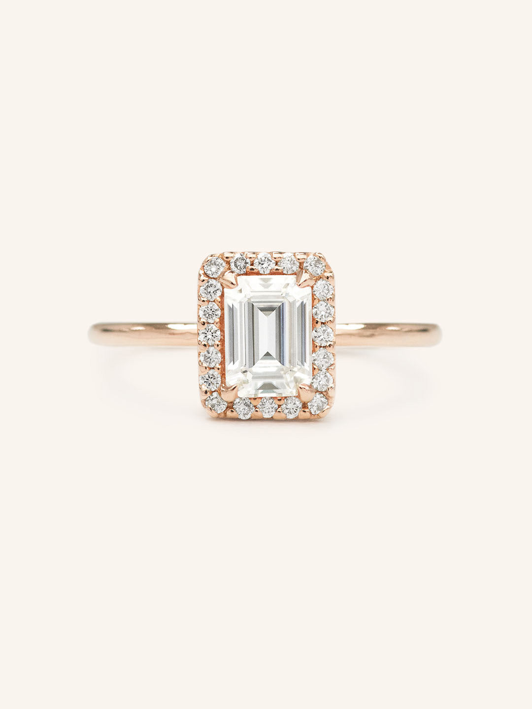 Stunning 1.24 CT Emerald Moissanite Engagement Ring with Halo Design 6