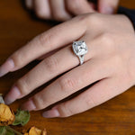 Stunning 1.0 - 2.0 CT Cushion Moissanite Engagement Ring With Pave & Halo Design 2