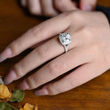 Stunning 1.0 - 2.0 CT Cushion Moissanite Engagement Ring With Pave & Halo Design 2