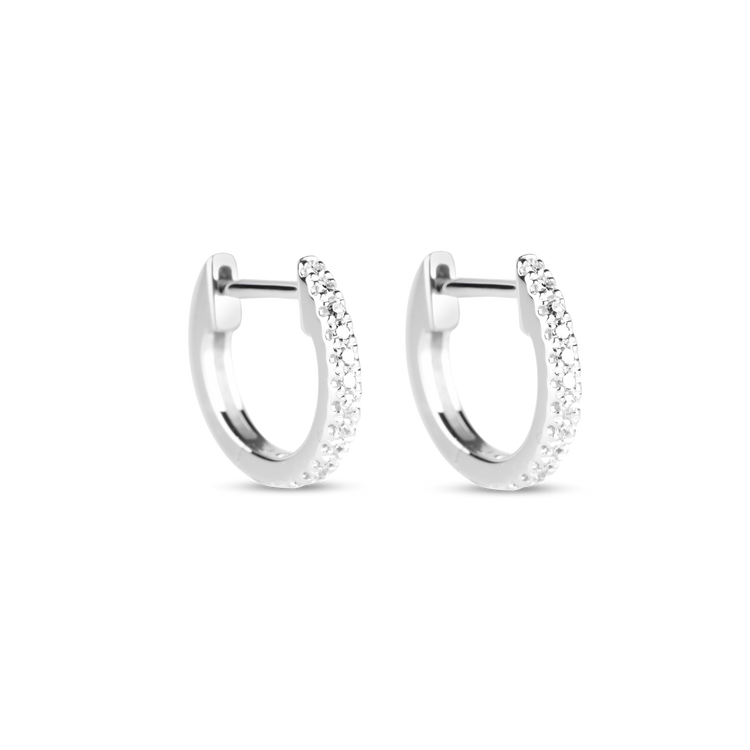 0.50 TCW Round Cut Moissanite Huggies Earrings in Gold 6