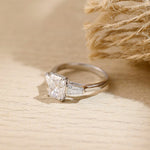 Stunning 3.0 CT Radiant Moissanite Engagement Ring with 3 Stones Design 9