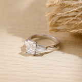 Stunning 3.0 CT Radiant Moissanite Engagement Ring with 3 Stones Design 9