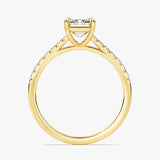 Stunning 1.0-2.0 CT Emerald Moissanite Engagement Ring with Pave Design 3