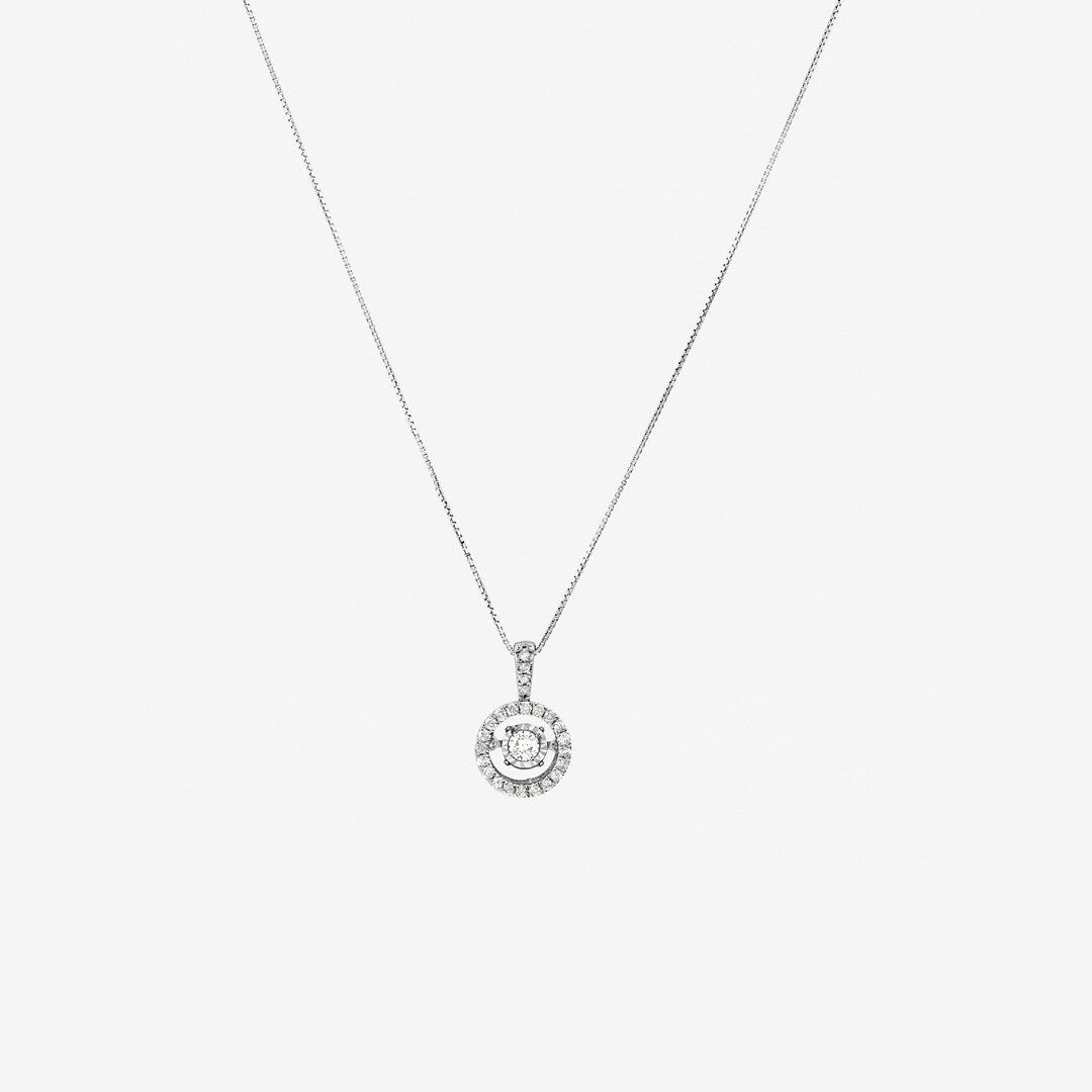 Round Cut Cubic Zirconia in 925 Sterling Silver Necklace 1