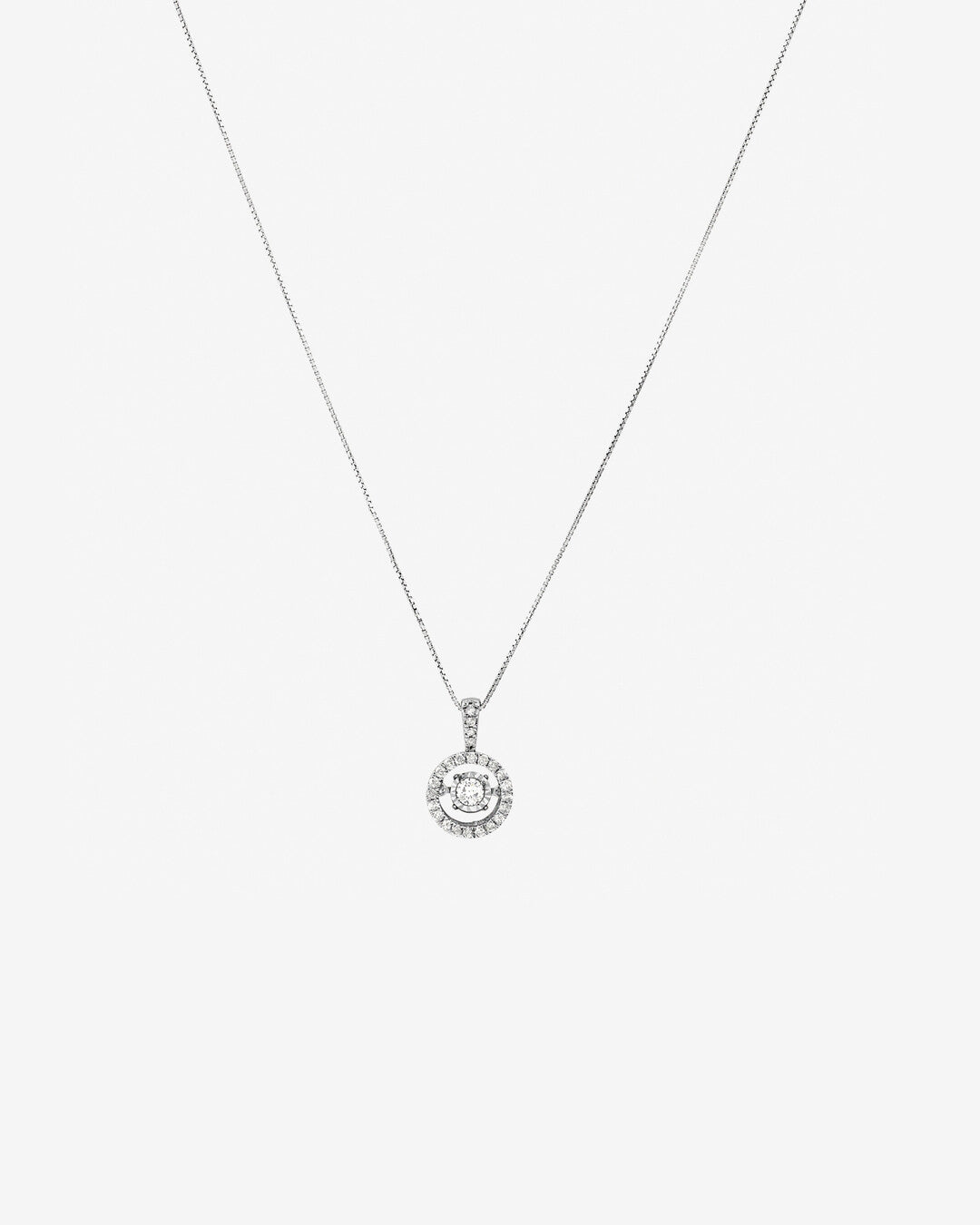 Round Cut Cubic Zirconia in 925 Sterling Silver Necklace 1