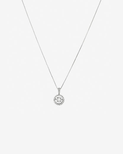 Round Cut Cubic Zirconia in 925 Sterling Silver Necklace 1