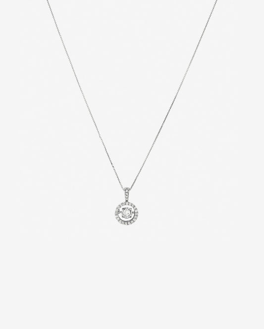 Round Cut Cubic Zirconia in 925 Sterling Silver Necklace 1