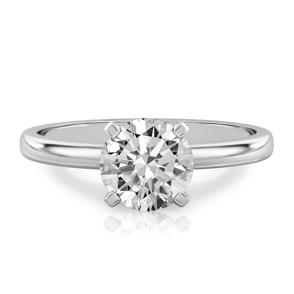 Stunning 1.0- 2.0 CT Round Moissanite Engagement Ring with Solitaire Design 1