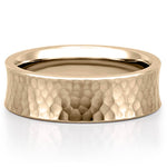 Classic Hammered Wedding Band for Men's in Solid Gold 1