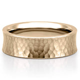 Classic Hammered Wedding Band for Men's in Solid Gold 1