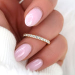 Stunning 0.48 TCW Round Moissanite Stones Half Eternity Wedding Bands 3
