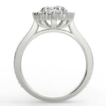 Stunning 2.11 CT Oval Moissanite Engagement Ring with Cluster Halo & Pave Design 6
