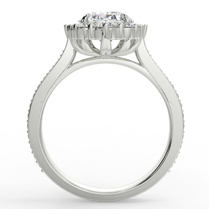 Stunning 2.11 CT Oval Moissanite Engagement Ring with Cluster Halo & Pave Design 6