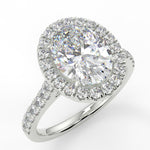 Stunning 2.11 CT Oval Moissanite Engagement Ring with Halo & Pave Design 5
