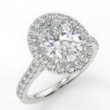 Stunning 2.11 CT Oval Moissanite Engagement Ring with Halo & Pave Design 5