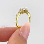 Stunning 1.25 CT Round Moissanite Engagement Ring in  Cluster Design 4