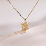 1.0 CT Round Cut Moissanite Diamond Solitaire Pendant Necklace in Solid Gold 5