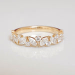 Stunning 0.4 TCW Marquise & Round Moissanite Stones in Half Eternity Wedding Band 8