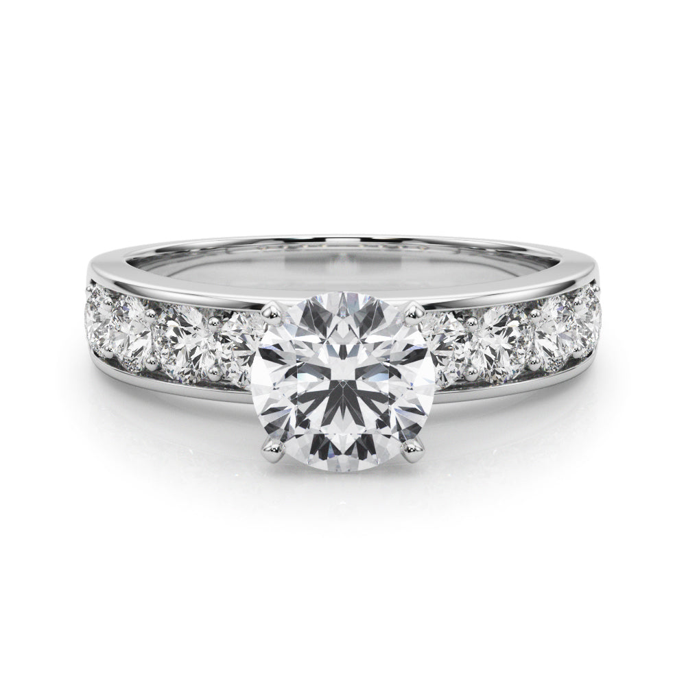 Stunning 0.50-1.50 Round Moissanite Engagement Ring With Pave Design 1