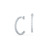 1.0 TCW Round Shape Moissanite Hoops Earrings in Gold 4