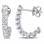 Round Cut Cubic Zirconia in 925 Sterling Silver Earrings 1