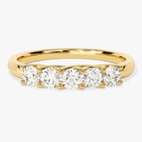 Stunning 0.55 CT Round Moissanite Stones Half Stone Wedding Band 1