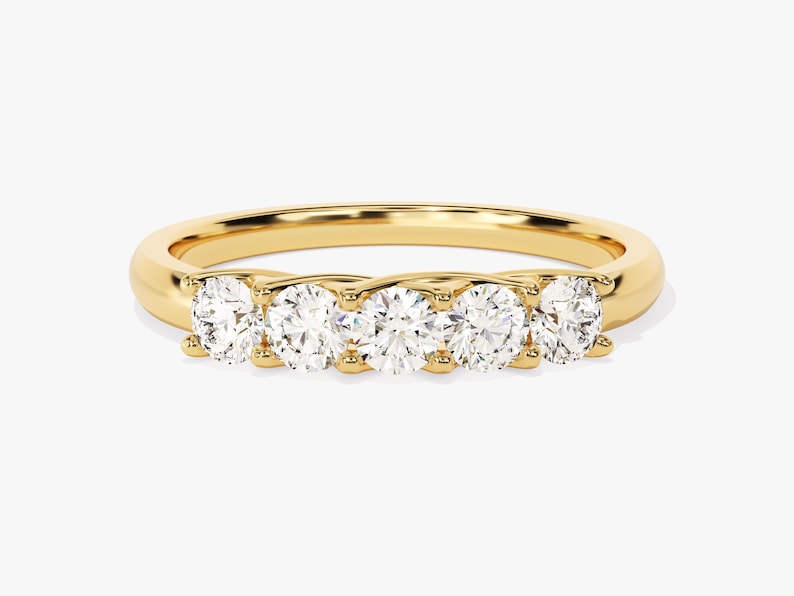 Stunning 0.55 CT Round Moissanite Stones Half Stone Wedding Band 1
