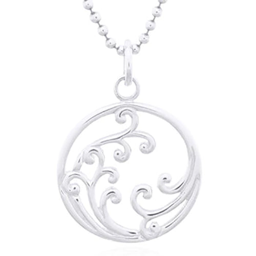 Round Cut Cubic Zirconia in 925 Sterling Silver Necklace 1
