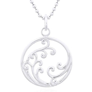 Round Cut Cubic Zirconia in 925 Sterling Silver Necklace