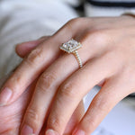 Stunning 1.5 - 2.5 CT Radiant Moissanite Engagement Ring with Pave & Halo Design 4