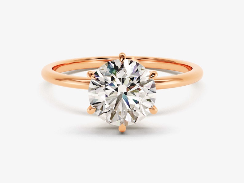 Stunning 1.0-2.0 CT Round Moissanite Engagement Ring with Solitaire Design 4