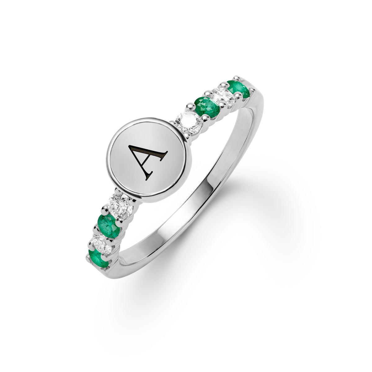 0.24TCW Round Emerald Lab Made Diamond- May Birthstone Engagement Ring 6