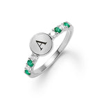 0.24TCW Round Emerald Lab Made Diamond- May Birthstone Engagement Ring 6