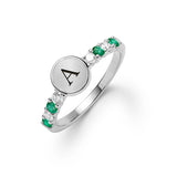 0.24TCW Round Emerald Lab Made Diamond- May Birthstone Engagement Ring 6