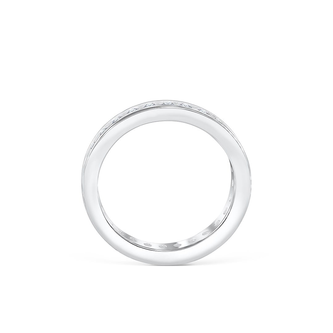 Stunning 0.3 TCW Round Moissanite Stones Channel Wedding Band 3