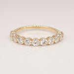 Stunning 0.4 TCW Round Moissanite Stone With Half Eternity Wedding Band 1